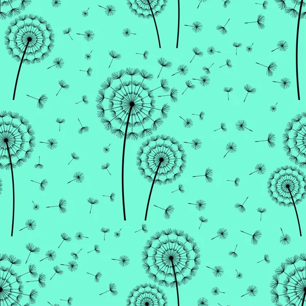 Bright seamless pattern with dandelions fluff Stock Illustration