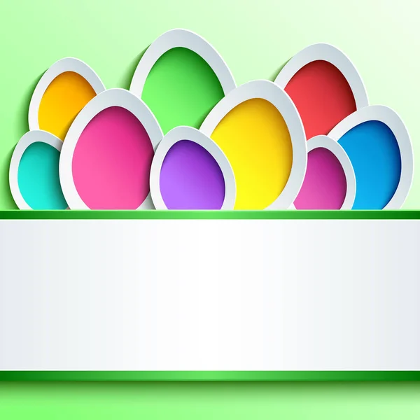 Easter card with colorful 3d egg — Stock Vector