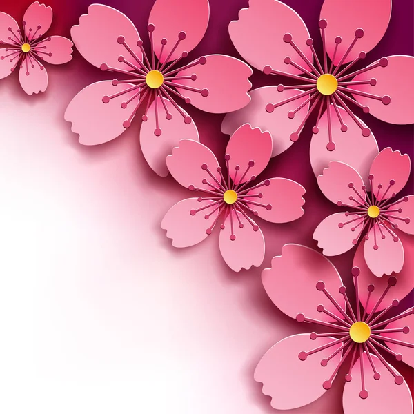Luxe lichte achtergrond met sakura bloemen Stockvector