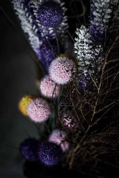 Bouquet of dried flowers ornamental.