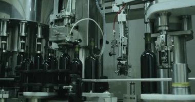 Büyük şarap fabrikası günlük satırı şişe tıkalı