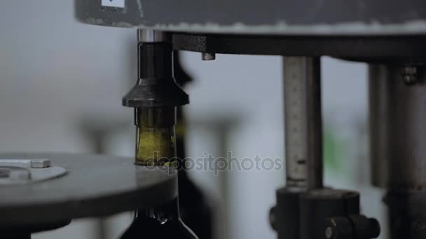 Convoyeur déplaçant les bouteilles de vin. 4k 