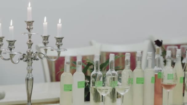 V továrně ukazuje víno Vinařská laboratoř. 4k — Stock video
