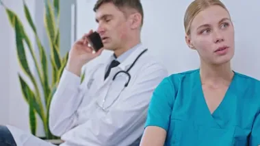 Bir süre sonra hastane kanepede oturan doktor grubunda sosyalleşen bazıları bazı bilgileri aramak için dijital tableti aldı.