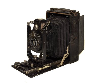 Resimli antika fotoğraf makinesi.