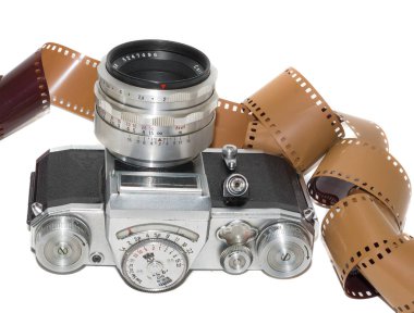 Resimli antika fotoğraf makinesi.