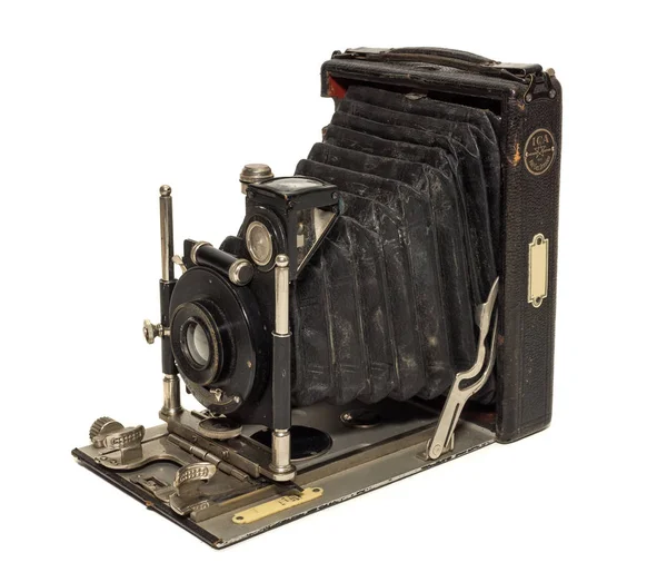Старинная Антикварная Фотокамера Фотографиями — стоковое фото