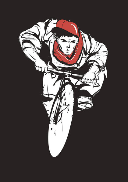 Cyclist on a bicycle racing