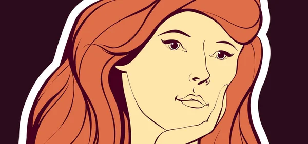 Mujer con el pelo rojo — Vector de stock