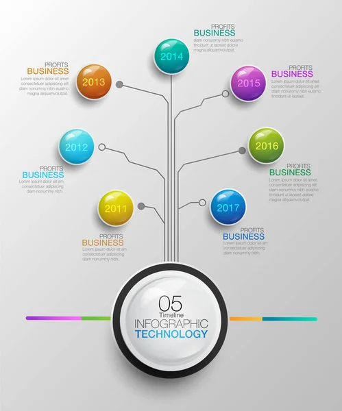 Infográfico business Tecnologia Linha do tempo 05 —  Vetores de Stock