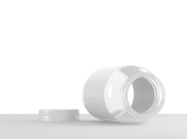 Boş ilaç olabilir tablo beyaz arka plan üzerinde yatan