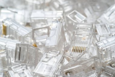 Bir sürü Lan kablosu konnektörleri Rj-45