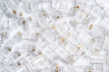 Bir sürü Lan kablosu konnektörleri Rj-45