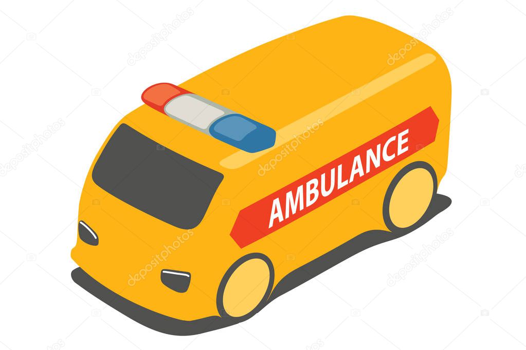 yellow ambulance car