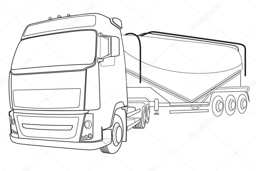 Cement carrier vector truck 