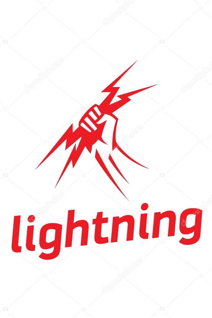 lightning emblem vector icon