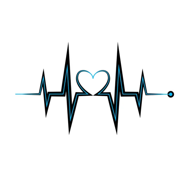 Icône battement de cœur. Électrocardiogramme, ecg ou ekg isolé sur fond blanc — Image vectorielle