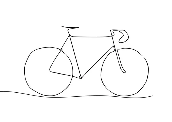 Desenho de uma linha ou linha contínua Arte de um atleta de bicicleta — Vetor de Stock