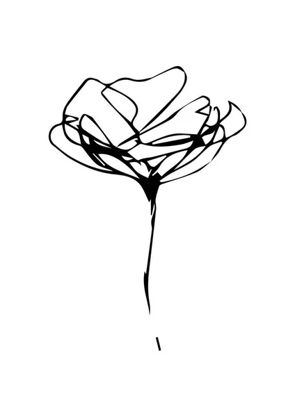 Conception avec des fleurs d'art en ligne — Image vectorielle