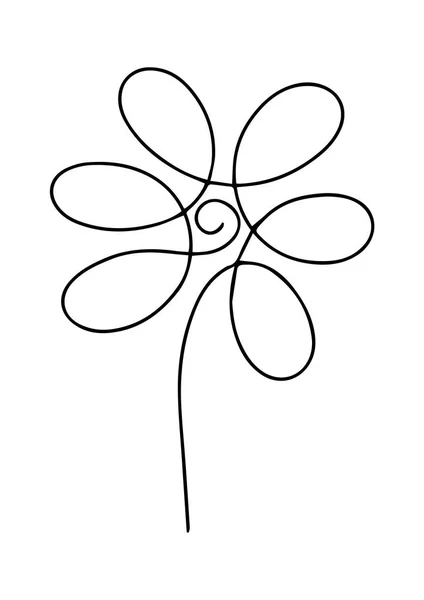 Ontwerpen met lijn kunst bloemen — Stockfoto
