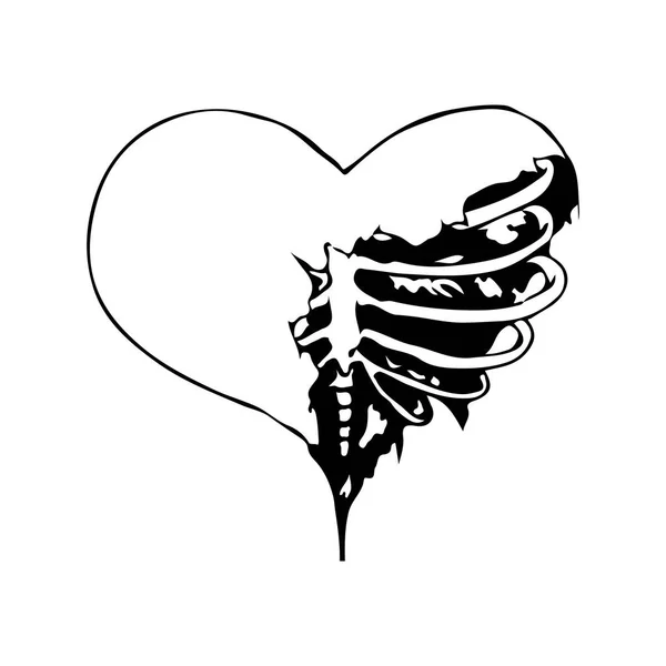 Diseño abstracto del tatuaje tribal del corazón — Vector de stock