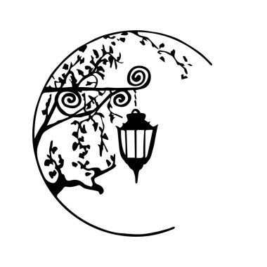 Dekoratif vektör fener, kafe, Restoran, retro club için logo olarak kullanılabilir.