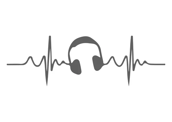 Love Heart Headphones flat icon. Изолированная иконка на белом фоне . — стоковое фото