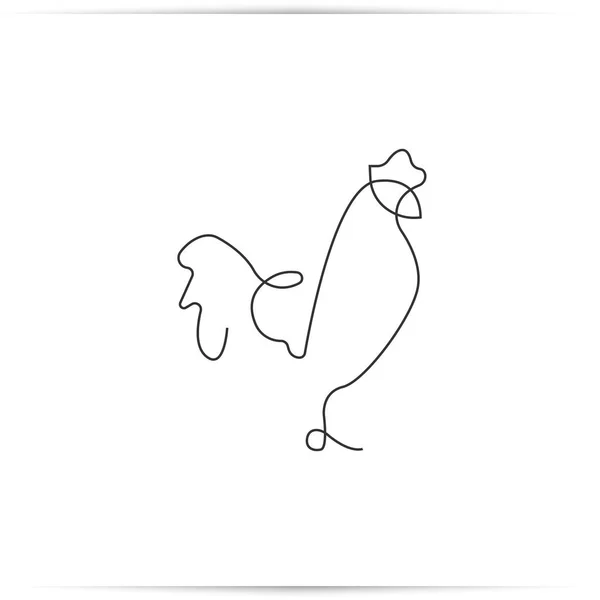 One line rooster design silhouette. — Stock Photo, Image