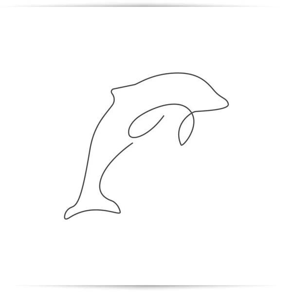 Eine Linie Delphin Design Silhouette. — Stockfoto