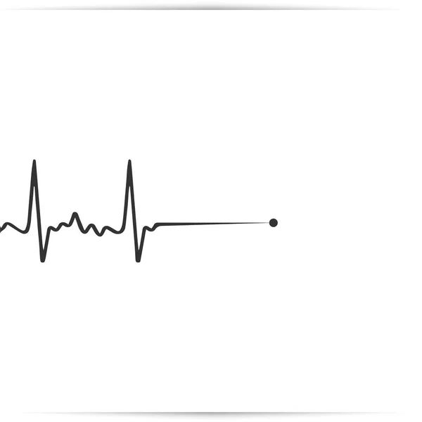 Icona della morte, arresto cardiaco, cardiogramma, concetto di condoglianze — Foto Stock