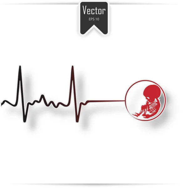 Abtreibung ist persönliche Entscheidung. Embryo mit der Schere. flache Vektordarstellung. Abtreibungszeichen — Stockvektor