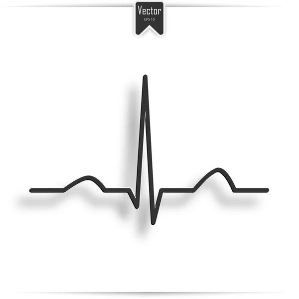 Elektrokardiyogram, EKG, ekg - tıbbi simgesi — Stok Vektör