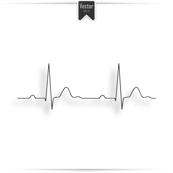 Electrocardiograma, ecg, ekg - icono médico — Archivo Imágenes Vectoriales