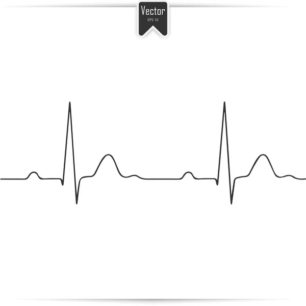 Segno di battito cardiaco nel design piatto — Vettoriale Stock