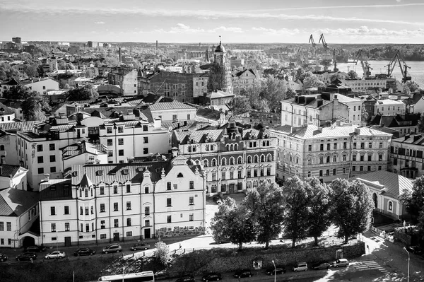 View from above to the historical center of Vyborg — Stock Photo, Image