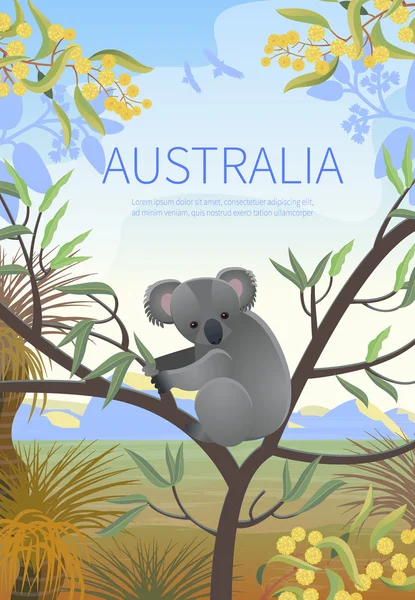 Avustralya manzara poster. — Stok Vektör