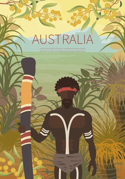 Avustralya manzara poster — Stok Vektör