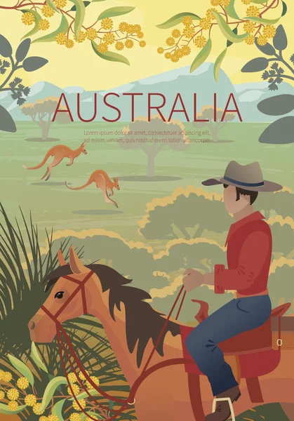 Австралійський краєвид плакат . — стоковий вектор