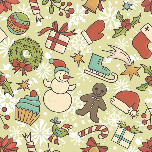 Winter holidays seamless pattern — Stock Vector