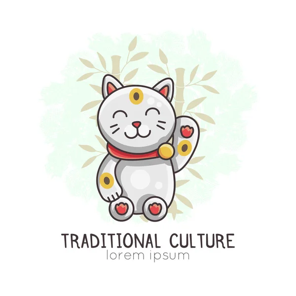 Vektorillustration av Maneki Neko — Stock vektor