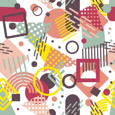 Memphis desen geometrik şekillerle