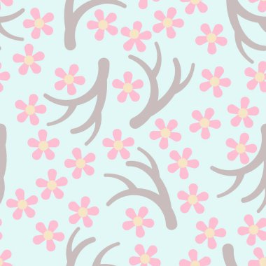 Çiçek açan sakura seamless modeli