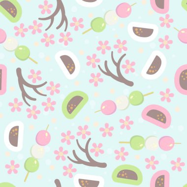 Hanami festival seamless modeli 