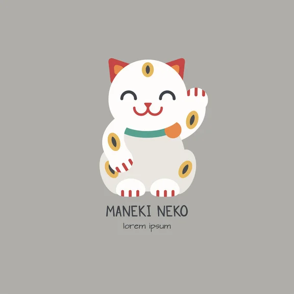 Illustration vectorielle de Maneki Neko- Chat chanceux — Image vectorielle