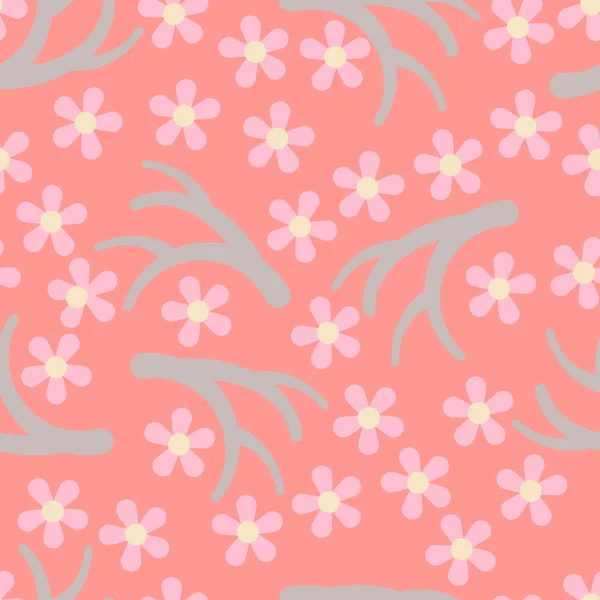 Patrón sin costura de sakura en flor — Vector de stock