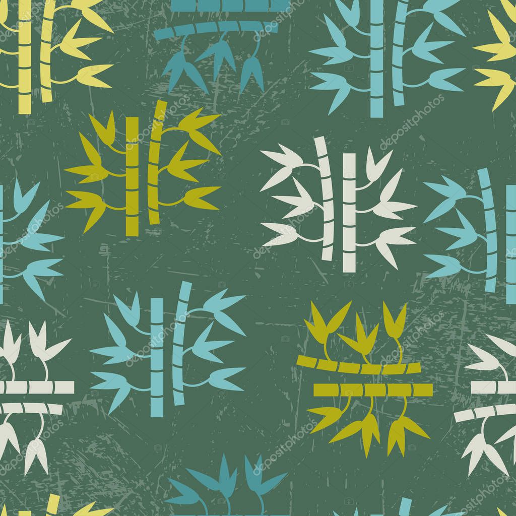 Bamboo stems seamless pattern .  All objects are conveniently grouped and easily editable