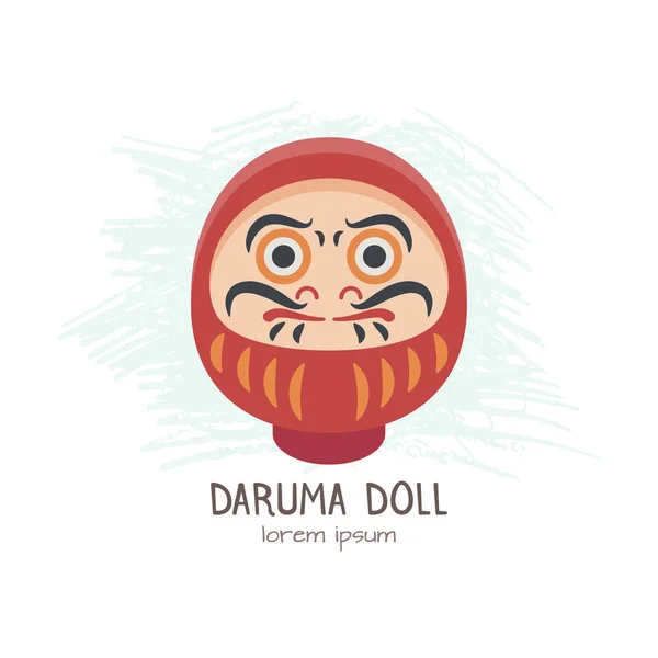 Illustrazione vettoriale della bambola Daruma Bambola tradizionale giapponese . — Vettoriale Stock