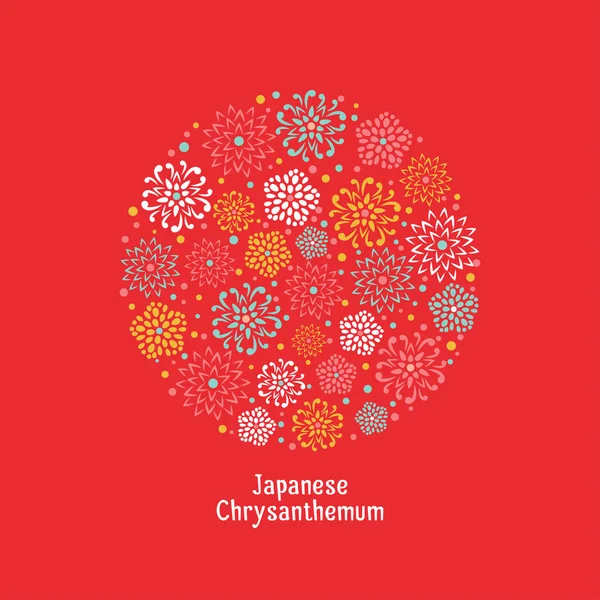 Chrysanthemen-Festkarte. — Stockvektor