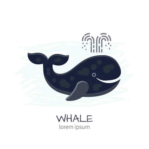 Cartoon whale vektor illustration. — Stock vektor
