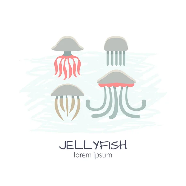 Jellyfish Vector Illustration. — Stock Vector